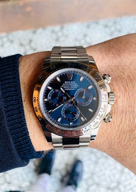 white gold rolex blue dial